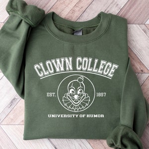 Sudadera Clown College, Crewneck de Clown University, Camisas Clown College, Camisa retro Weirdcore, Sudadera con capucha Scary Circus, Camiseta gráfica divertida