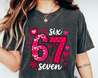 Cupid Days 67 Retro Love Graphic Tshirt, Funny 6 7 Valentines Day Sweatshirt, 6 7 Funny Number Meme Shirt, Valentine Day Cupid Says 67 Gift