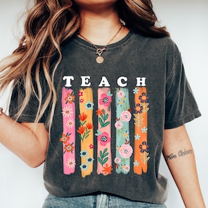 Back To School Teacher Shirt, Comfort Teacher Shirt, Summer Teacher T Shirt, Floral Teacher Shirt, Teacher Team Shirt, Gift For Teacher