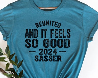 Herenigd en het voelt zo goed, T-shirt familiereünie, T-shirts familiereünie, gepersonaliseerd cadeau familie, gepersonaliseerd familienaamshirt