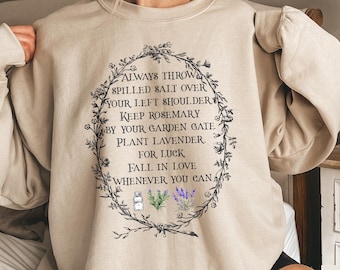 Practical Magic Sweatshirt, Salt Rosemary Lavender Love Sweater, Halloween Gift, Halloween Sweatshirt, Witchy Hoodie