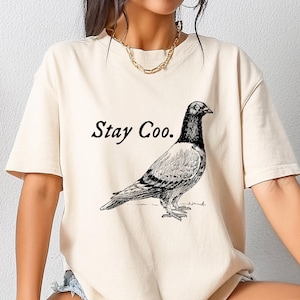 Tauben-Shirt, Bleib Coo Taube Tshirt, cooles Vogel Sweatshirt, trendiges Tauben-Grafik-T-Shirt, lustiges Tierliebhabergeschenk, niedliches Vogel-Tauben-Humor-Shirt