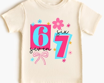 Camiseta "Tenía 6, ahora tengo 7", Camiseta divertida para jóvenes con meme de cumpleaños número 7, Regalo de cumpleaños para niños de siete años, Camiseta divertida con meme de 6 y 7, Camiseta moderna de cumpleaños para niños
