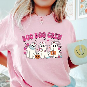 Sjuksköterska, Boo Boo-skjorta, sjuksköterskepresent, retro läskig säsongspresent, sjuksköterska, LPN-present, rolig IVA-sjuksköterska
