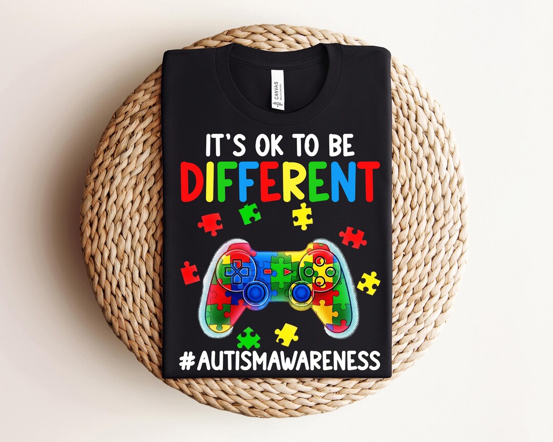 It’s OK to Be Different Autism Gamer Shirt, Autism Awareness Game ...