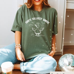 God's Silliest Goose Shirt, Funny Goose Shirt, Silly Goose Tshirt, Goose Outfits, Womens Funny Shirt, Meme Graphic Tees, Trendy Goose Shirt image 2