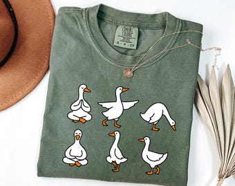 Comfort Colors® Yoga Shirt, Yoga Gift For Women, Cute Yoga Tshirt For Her, Yoga Mothers Day Tee, Yoga Mom Top, Funny Silly Yoga Goose Shirt