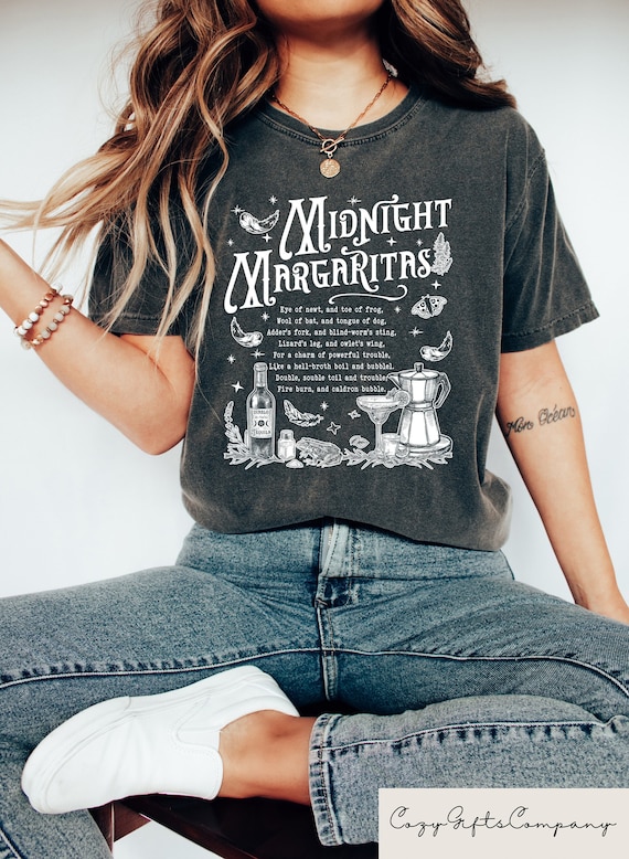 Midnight Margaritas Shirt, Retro Halloween Shirt, Tequila Shirt, Witchy Tee, Halloween Gift, Midnight Margarita, Spooky Drinking Gift