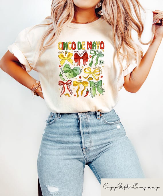 Coquette Cinco De Mayo T-shirt, Mexico Celebration Shirt, Cinco De Mayo Festival Sweatshirt, Mexican Fiesta Party Gift, Margaritas Bow Tee