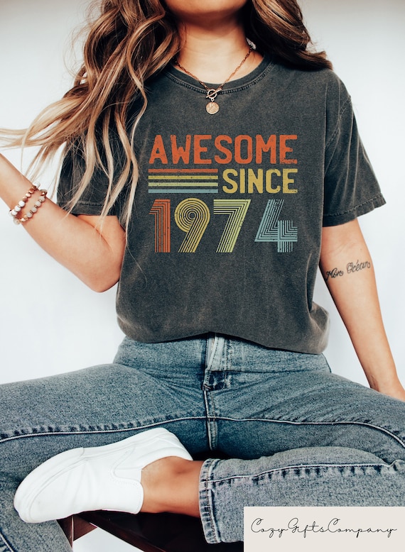Awesome Since 1974 Shirt, 50th Birthday Gift, 50th Birthday Tee, Birthday Gift for Him, 50th Birthday Shirt, Birthday Party Shirts