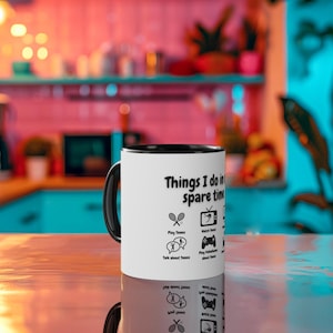 Funny Tennis Mug for Players Fans - White Ceramic with Black Accents - Tennis Obsession Lover Gift - Dishwasher Safe Sports Mug