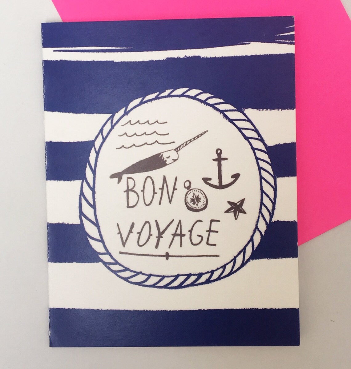 Nautical Goodbye and Bon Voyage Greeting Card Notecard Etsy
