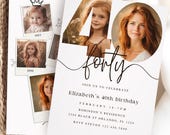 Editable invitation for a 40th birthday, 40th birthday invitation for a woman, Forty Party invite, Digital Download