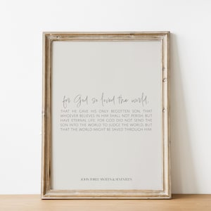 John 3:16-17 Bible Verse Art Printable (Digital Download)