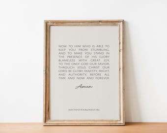 Jude 24-25 Bible Verse Art: Minimalist Benediction Print (Digital Download)