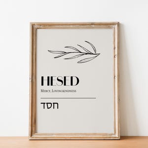Hesed, Digital Wall Art, Bible Art, Printable, Israel, Bible Printable, Hebrew to English, Mercy, Lovingkindness, Hebrew Words