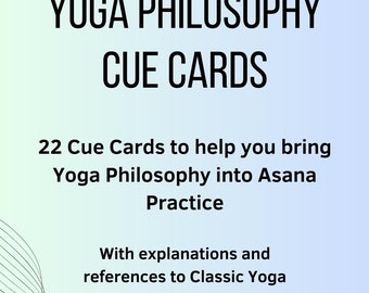 Cartões de dicas sobre a filosofia do yoga para aulas de asanas.
