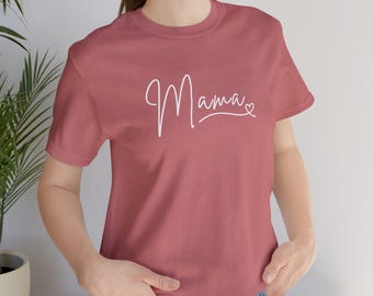 Mama script heart T-Shirt | Mom Shirt | Shirt for Mom | Cute Mom Shirt | Gift for Her | Mothers Day Gift | Minimalist Mom Shirt