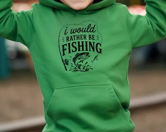 I Would Rather Be Fishing Youth Hoodie | Kids Fishing Sweatshirt | Youth Fishing Sweatshirt | Fishing Hoodie