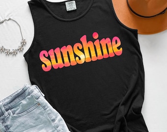 Sunshine Tank Top | Retro Ombre Summer Vibes | Womens Tank Top | Summer Tank | Sunset Tank Top