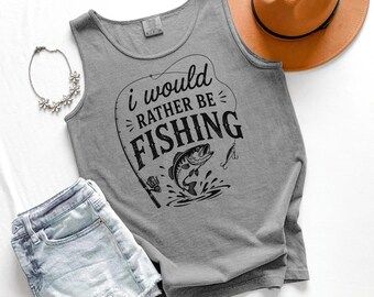 I Would Rather Be Fishing Tank Top | Fishing Graphic Tank