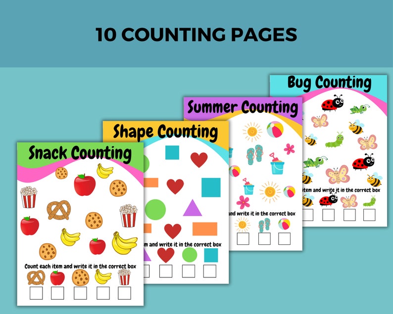 Printable Toddler Worksheet, Preschool Number Counting, Kid's ...