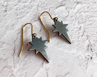 Tiny Black Polestar Earrings