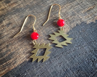 Vintage French Berry Red Glass Beaded Earrings