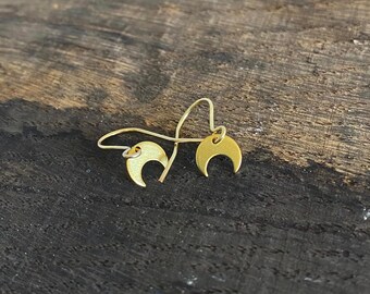 Boucles d'oreilles en argent petit croissant de lune argenté