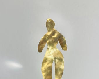 Atrapasueños de cristal - Divina Feminidad - latón - minimalista - moderno - decoración de ventanas - decoración del hogar - captador de luz