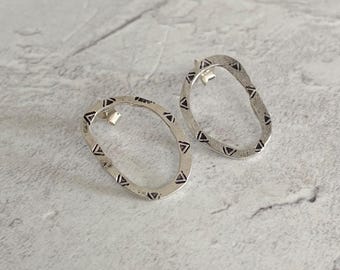 Créoles en argent sterling recyclé GWARI