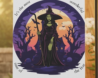 It's The Most Wonderful Time Of The Fear Halloween Witch Spooky Garden & House Banner/Flag