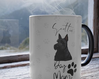 Scottie Dog Mom Farbwechsel Becher, 11 Unzen - Heat Reactive - Tolles Geschenk für Scottie Besitzer!