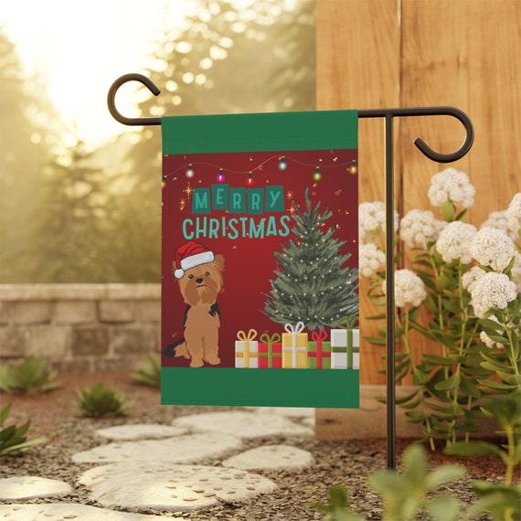 Yorkie Dog Santa Merry Christmas Garden & House Flag - 2 Sizes - Free Shipping