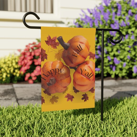 Happy Fall Y'all Autumn Pumpkin Garden & House Flag
