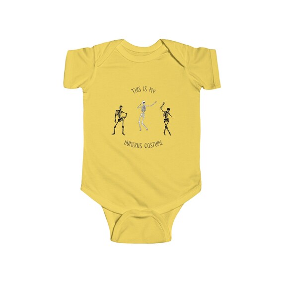 This Is My Humerus Costume Halloween Dancing Skeleton Baby Infant Fine Jersey Bodysuit Onesie