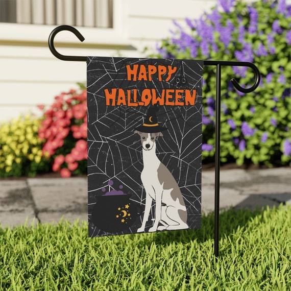 Halloween Greyhound Dog Garden & House Flag - 2 Sizes - Great Gift For Greyhound Parents!