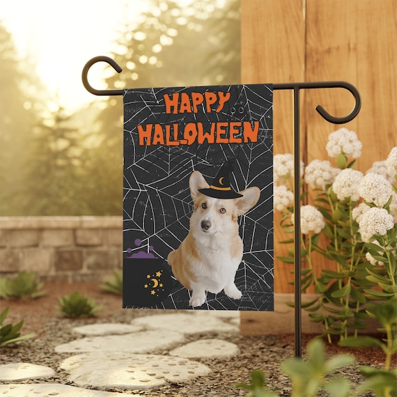 Halloween Corgi Garden & House Flag - 2 Sizes - Great Gift For Corgi Owners!