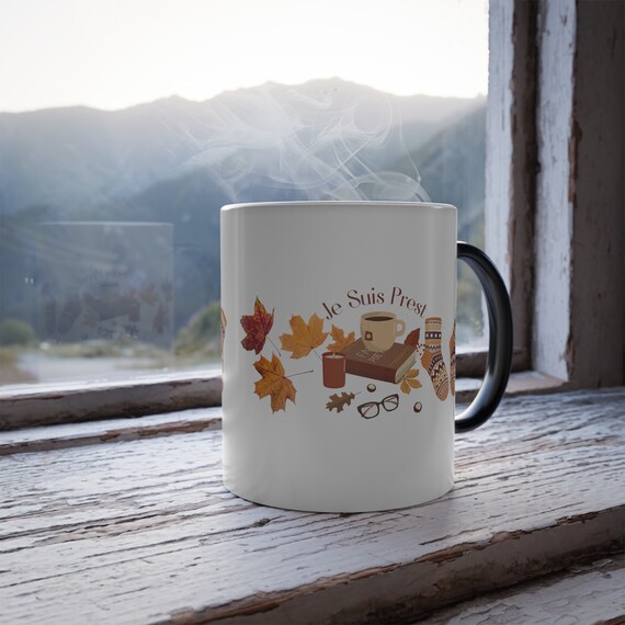 Je Suis Prest I Am Ready Fall Autumn Season Leaves Color Changing Mug, 11oz