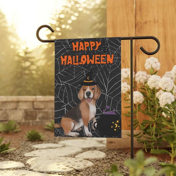 Halloween Beagle Garden & House Flag - 2 Sizes - Great Gift For Beagle Owners!