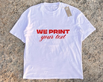 Personalised T-Shirt, Custom T Shirt With Text - Puff Printed, 100% Cotton Top Fits Men & Women, Unisex