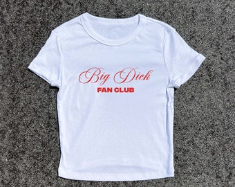 Y2K Baby Tee, Big D* Fan Club  | Y2K Baby Tee For Girls, Baby T-Shirt, Girls Cropped Tees, Slogan Tee, Funny Baby Tee