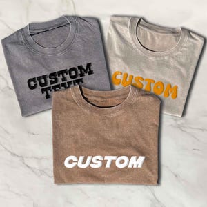 Custom Acid Wash Tee, Relaxed Fit Acid Wash T-Shirt | 3D Puff Print T-Shirt, Washed Tee, Personalised Wash T-Shirts, Relaxed Loose Fit