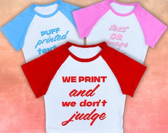 Your Text Or Image Raglan Crop Top: Crop Top With Personalised Text And Or Image