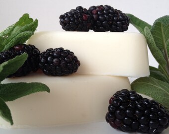 Blackberry Sage Goat's Milk Soap - Set of 4 - Fresh Herbal Unisex Fragrance