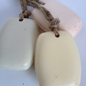 Soap On A Rope Set of 2 Organic Herb Coloring Leather Patchouli Sweet Olive Sandalwood Amber Tobacco Blossom image 4