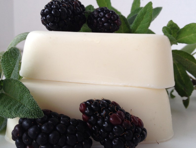 Blackberry Sage Goat's Milk Soap Set of 4 Fresh Herbal Unisex Fragrance image 3