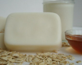 Oatmeal, Milk & Honey Goat's Milk Soap - Set of 4 - Soothing Calming Unisex Fragrance