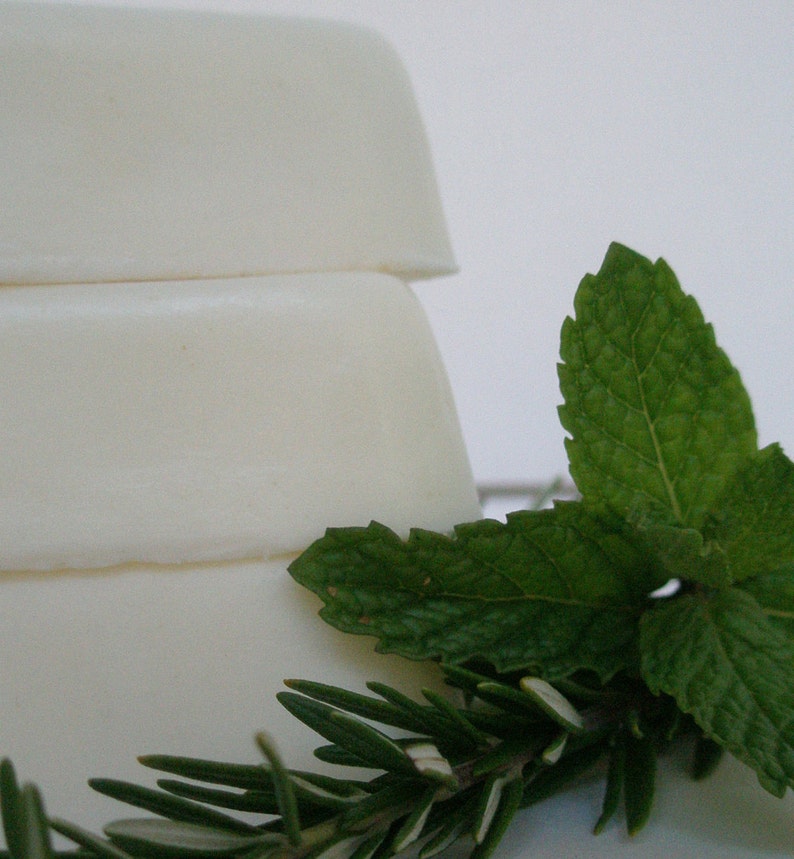 Rosemary Mint Goat's Milk Soap Set of 4 Herbal Refreshing Unisex Fragrance image 5