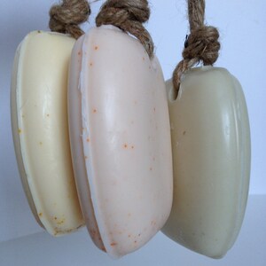 Soap On A Rope Set of 2 Organic Herb Coloring Leather Patchouli Sweet Olive Sandalwood Amber Tobacco Blossom image 2